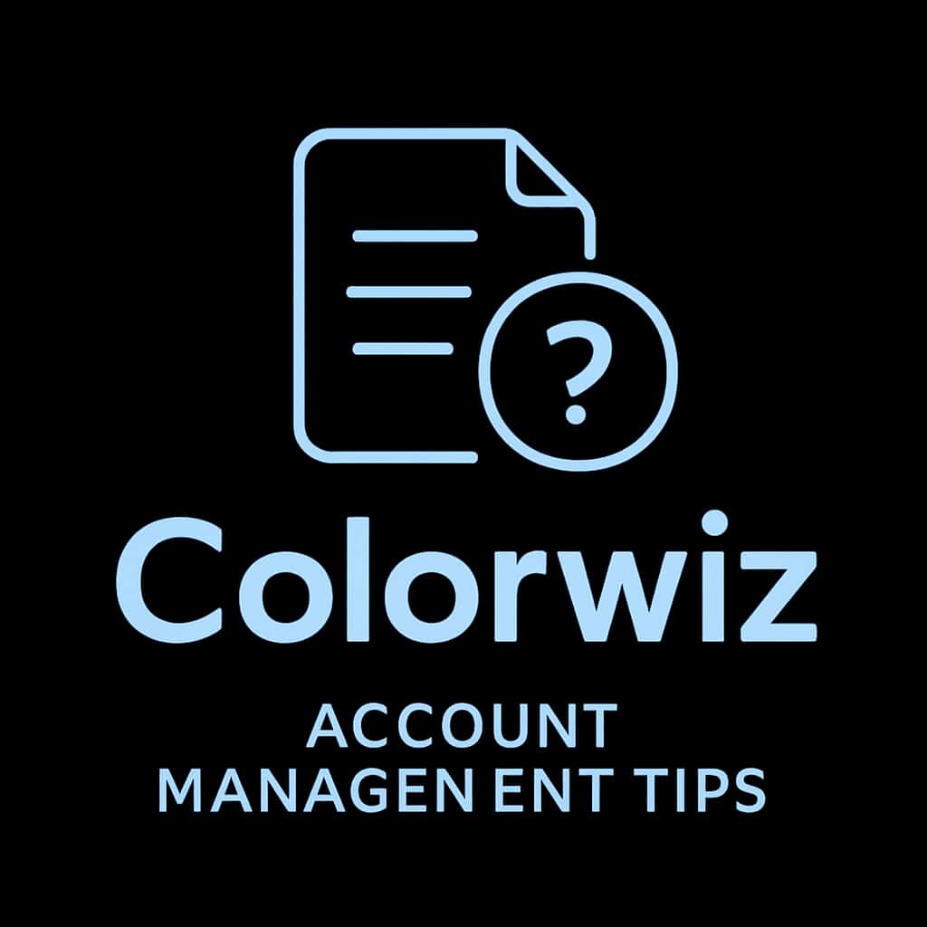 Colorwiz Account Management Tips icon.