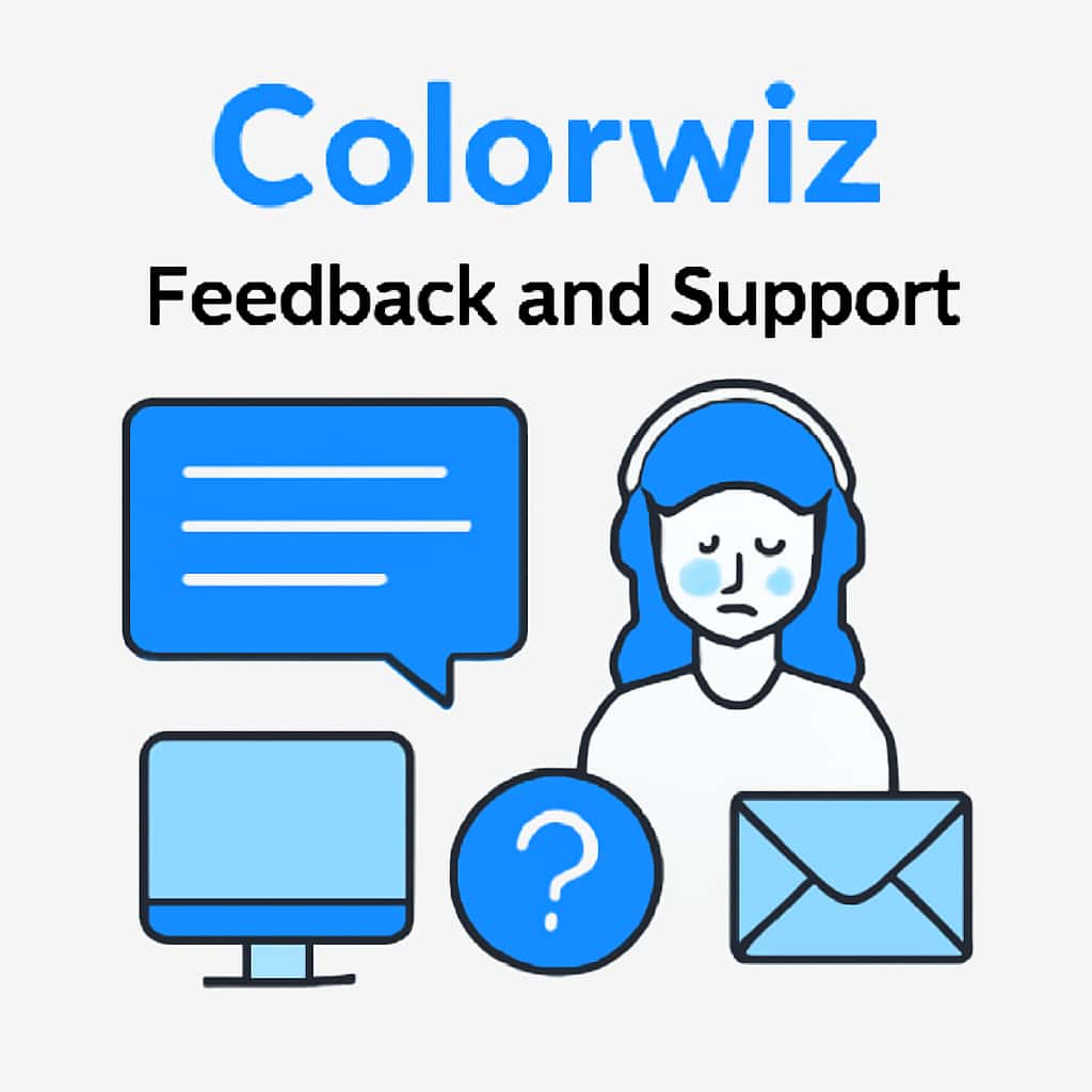 An educational illustration about Colorwiz Feedback and Support.
