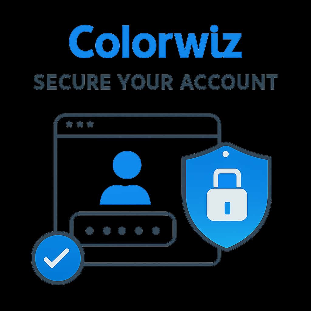 An educational diagram showing steps to secure your Colorwiz account.