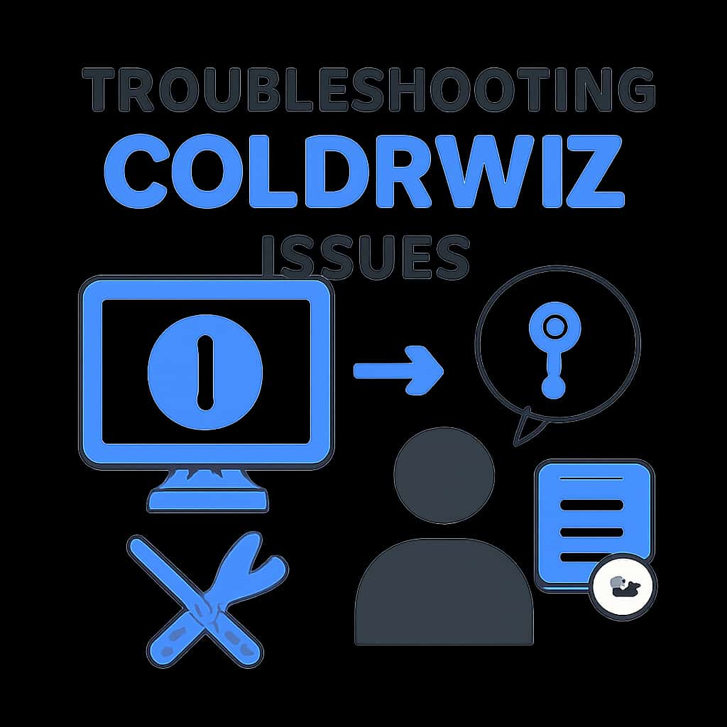 An educational illustration outlining troubleshooting steps for Colorwiz.