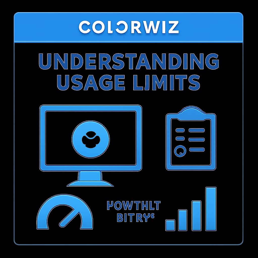 A diagram illustrating the aspects of Colorwiz usage limits.